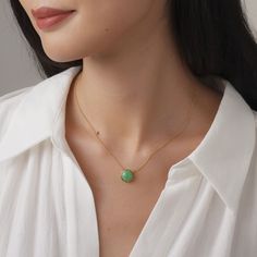 **PLEASE READ** we cannot stress this more, please verify that you are buying natural jade by requesting for a tested lab report or certification. Type A jade means it is untreated and 100% natural. Type B means it is chemically treated and bleached. Type C means it is like B except with artificial color added. The value between Type A to B can be 10 times different, and not to mention Type C is even more. All our products are tested and guaranteed Type A. The highest quality of jade comes from Green Jade Necklace, Chrysoprase Jewelry, Lab Report, Jade Earrings, Jade Necklace, Product Listing, Geometric Necklace, Jade Jewelry, Boho Gifts