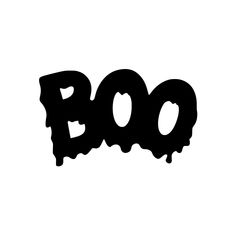 the word boo is painted black and white