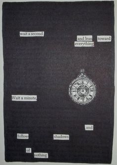 a piece of paper with words written on it and an image of a pocket watch