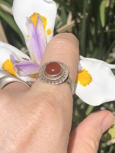 Vintage carnelian gemstone sterling silver ring unusual Size 7.25. Signed at 9:25 has a South American / native look to it. Unique Silver Carnelian Rings, Silver Carnelian Rings Spiritual Style, Silver Carnelian Spiritual Ring, Silver Carnelian Ring Stamped 925, Adjustable Silver Carnelian Rings, Silver Carnelian Ring, Bohemian Carnelian Rings, Bohemian Round Carnelian Rings, Bohemian Carnelian Round Rings