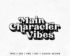 the main character vibes logo is shown in black and white, with stars above it