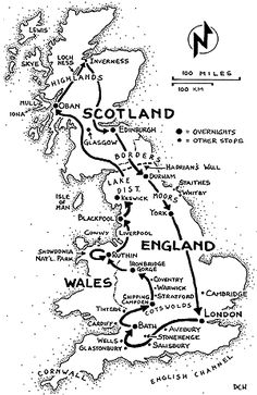 a black and white map with the names of cities, towns and roads in england