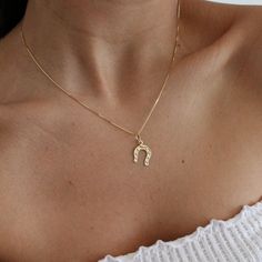 "14K Gold Horseshoe Necklace, 14K Gold Horseshoe Pendant with Box Chain, Real Solid Gold Horseshoe Necklace, Lucky Charm Gifts for Him or Her . . . * Gold KT: 14K Gold * Gold Color: Yellow Gold * Chain: 1mm Box Chain * Stamp: 14k * Never gold filled or plated * Packaged With Free Gift Box . . . PENDANT Measurements: * With Bail 23mm X 7mm Without Bail: 17mm X 8mm . . . If you have any questions, just hit the \"Message the Seller\" button ( bottom right of the page) and we will get back to you within a few hours. . . . A Perfect 14K Gold gift. Christmas Gift, Christmas gift for her, Christmas gift for him. Good luck Necklace, lucky necklace, lucky charm. lucky jewelry. . . . Mailed in a cute white package great for gifting. . . . Check our Social Media @Talajewel, and let's be friends! . . Necklace Cheap, Horseshoe Necklace Gold, Lucky Charm Gifts, Crystal Wedding Necklace, Good Luck Necklace, Lucky Jewelry, Horseshoe Pendant, Horseshoe Necklace, Gold Girl