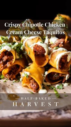 crispy chipotle chicken cream cheese taquitos