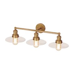 English Pub 28 Inch 3 Light Bath Vanity Light by ELK Lighting English Pub Bath Vanity Light by ELK Lighting - 96132/3 Brass Vanity Light, Industrial Bathroom Vanity, English Pub, Bathroom Farmhouse Style, Gold Fixtures, Bath Vanity Lighting, Bathroom Light Fixtures, Elk Lighting, Stainless Steel Frame