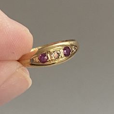 Ruby Vintage Ring, Antique Engagement Rings Edwardian, Hippie Engagement Rings, Engagement Ring Aesthetic, Color Engagement Rings, Maya Jewelry, Regency Jewelry, Ruby Wedding Ring, 5 Stone Ring