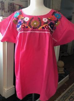 "Embroidered blouse, Mexican blouse, large,BoHo, blouse, top,Oaxaca blouse,top,pink,Indian,Hupil Large Bust 42\"-44\" 28\" neck to bottom excellent condition BL477 Embroidered blouse, Mexican blouse, large,BoHo, blouse, top,Oaxaca blouse,top,pink,Indian,Hupil" Pink Blouse With Embroidered Neckline For Spring, Pink Bohemian Embroidered Top With Floral Design, Pink Folk Style Top For Spring, Pink Folk Style Tops With Floral Embroidery, Pink Folk Style Top With Floral Embroidery, Folk Style Pink Top With Floral Embroidery, Pink Folk Blouse With Floral Embroidery, Folk Style Pink Blouse With Floral Embroidery, Pink Folk Blouse For Spring