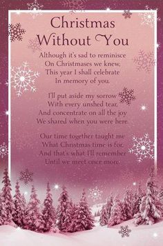 a christmas poem with snowflakes and evergreen trees