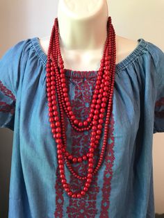 Red Multi Strand Bubble Beaded Bib Statement Necklace Spacer beads are translucent Hook & Eye Clasp Knots & Nautical https://www.etsy.com/shop/BohoJewelBoutique?section_id=17156153&ref=shopsection_leftnav_1 Chunky Chain Link Statement Necklaces https://www.etsy.com/shop/BohoJewelBoutique?section_id=17156207&ref=shopsection_leftnav_2 Crystal Necklaces https://www.etsy.com/shop/BohoJewelBoutique?section_id=17156263&ref=shopsection_leftnav_3 Bubble Bib Statement Necklaces https: Multi Coloured Necklaces, Flower Statement Necklace, Color Necklace, Beaded Chandelier, Crystal Necklaces, Beaded Statement Necklace, Free Earrings, Colorful Jewelry, Statement Necklaces