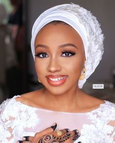 Millie of Dazeita Totally Slayed Khadija's Bridal Beauty Looks in Abuja | BellaNaija Weddings Bridal Turban, Foundation Nars, Wedding Turban, Brides Makeup, Head Turban, Bellanaija Weddings, Bridal Cap, Bridal Design