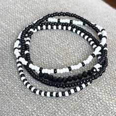 Black Seed, White Set, Bracelet Ideas, Bead Bracelets