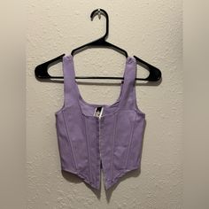 Never Worn! Size: Small Open To Offers!! Purple Corset, Corset Style, Cropped Tank Top, Crop Tank, Color Purple, Crop Tops Women, Crop Top, Tank Top, Womens Tops