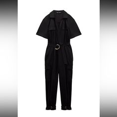 New Never Born Bloggers Favorite Fall Workwear Jumpsuits And Rompers With Belt Loops, Utility Jumpsuits And Rompers For Summer Workwear, Workwear Jumpsuits And Rompers With Belt Loops, Short Sleeve Jumpsuits And Rompers For Workwear, Black Utility Jumpsuit For Workwear, Workwear Jumpsuits With Short Sleeves And Belt Loops, Chic Zara Jumpsuits And Rompers With Pockets, Chic Workwear Jumpsuits And Rompers With Belt Loops, Chic Black Jumpsuits And Rompers With Belt Loops