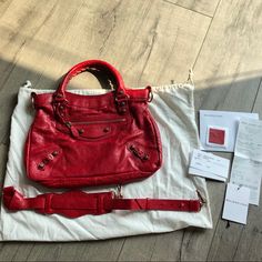 Good Condition,Including Dust Bag ,Mirror,All Tags And Shopping Bag High-end Red Bag For Everyday Use, High-end Red Satchel Tote, High-end Red Shoulder Bag With Double Handle, Designer Red Tote Bag, High-end Red Shopping Bag, High-end Red Bag With Removable Pouch, High-end Red Shoulder Bag With Branded Hardware, Luxury Red Bag With Handle Drop, High-end Red Shoulder Bag With Top Carry Handle