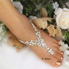 Wedding Barefoot Sandals, Bridal Foot Jewelry, Gold or Silver Plated Rhinestone Foot Jewelry, Footless Sandal, Limited Style -SD012 This stunning Silver plated rhinestone footless sandal is the perfect accessory for a beach or garden wedding. This sandal is made with a rhinestone Elegant Crystal Sandals For Wedding, Elegant Crystal Wedding Sandals, Pazeb Design, Elegant Bling Sandals For Wedding, Silver Sparkling Sandals For Wedding, Gold Sparkling Sandals For Wedding, Sparkling Gold Sandals For Wedding, Silver Rhinestone Sandals For Wedding, Elegant Wedding Sandals With Bling