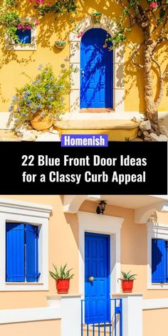 two blue front door ideas for a classy curb appeal