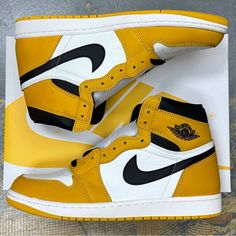 Selling A Brand New In Box Pair Of Nike Air Jordan 1 High Retro Og Yellow Ochre. Yellow Ochre / Black - Sail Men’s Us 10.5 / Uk 9.5 / Eu 44.5 Nike Id Dz5485-701 Please Check Size Before Purchasing. Click Add To Bundlebelow To Receive An Offer! Combine Items And Save On Shipping! Yellow High-top Sneakers With Contrast Sole For Streetwear, Yellow Leather Custom Sneakers For Streetwear, Yellow High-top Custom Sneakers For Streetwear, Yellow High-top Sneakers With Gum Sole, Nike Yellow Leather High-top Sneakers, Custom Yellow Leather High-top Sneakers, Nike Yellow High-top Sneakers With Round Toe, Nike Custom Yellow Sneakers With Contrast Sole, Yellow High-top Custom Sneakers With Rubber Sole