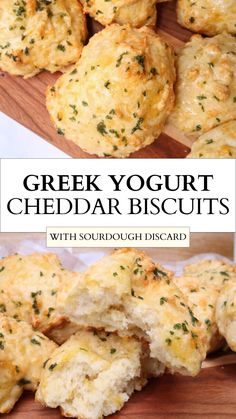 greek yogurt cheddar biscuits with sourdough biscuits on the side