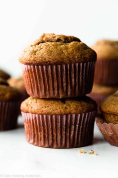 several muffins stacked on top of each other