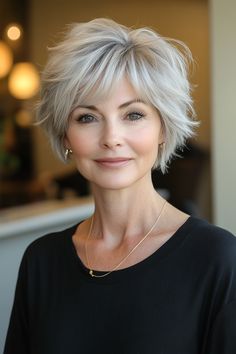 Silver Hairstyles, Wispy Layers, Older Women's Hairstyles, Layered Pixie, Hairstyles For Older Women, Stylish Hairstyles, Perfect Hairstyle