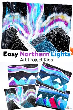 an easy art project for kids to make northern lights