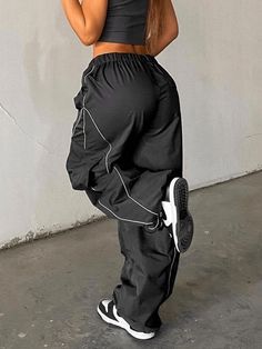 ⚡️Free Shipping 2022 Piping Detail Pocket Cargo Pants Black S under $41.00 in Pants at AnotherChill.com Online. Style: Casual/Street/Vintage/Y2K/Punk/Hip Pop. Fabric Content: Polyester, Spandex. Fit Type: Regular fit. : These casual cargo pants sit to a flattering elasticated waist with a drawstring design, feature pockets patched and contrast piping design, shaped to a relaxed silhouette, and drawstring at ankles.. ✓2022 SUMMER OUTFITS. Check reviews and buy Piping Detail Pocket Cargo Pants tod Soft Dresses, Y2k Cargo Pants, Piping Design, Drape Pants, Casual Cargo Pants, Y2k Punk, Baggy Cargo Pants, Wide Leg Sweatpants, Blue Knit Sweater