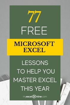 an image with the text 7 free microsoft excel lessons to help you master excel this year