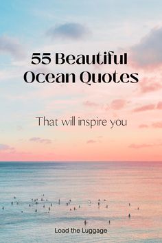 55 Beautiful ocean quotes that will inspire you.  Image is little birds in the calm ocean at sunset Ocean Quotes Love, Sea Beach Quotes, Ocean Soul Quotes, Quotes About The Ocean And Love, Quotes About The Sea And Love, Ocean Beauty Quotes, Beautiful Ocean Quotes, I Love The Ocean Quotes, Take Me To The Ocean Quotes