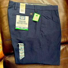 Dockers Pants Classic Navy Relaxed Fit Bottoms, Navy Classic Bottoms Relaxed Fit, Navy Relaxed Fit Bottoms For Business Casual, Blue Flat Front Bottoms With Pockets, Green Khaki Pants, Casual Work Pants, Dockers Pants, Casual Dress Pants, Dockers Men