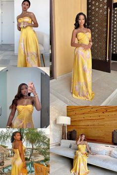 Printed Satin Dress, Design Patterns, Yellow Background, Satin Dress, Printed Design, Satin Dresses, Halter Neck, Neck Designs, Samsung Cases