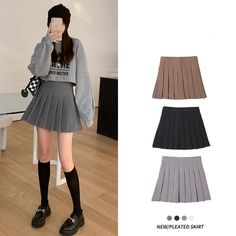 Plaid Pleated Skirt, Women's Bottoms, Made In China, A Line Skirt, A Line Skirts, Pleated Skirt, Skater Skirt, Womens Bottoms, A Line