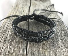 ~ Welcome to ShineGiftsOnline ~   - 100% Hand Made with Waxed Cotton and Leather - Adjustable sizing - 100% Money Back Guarantee  These gorgeous Black Cotton and Leather Bracelets are a perfect piece to add some unique style to your collection! Whether you love the beach look or just want to spice up your style these bracelets are an eye turner and will have friends and family jealous! Product Description: 2 x Cotton and Leather Bracelet Black / Anklet Wristband / Mens Womens Kids / Surf Beach W Black Anklet, Leather Bracelets, Bracelet Black, Beach Look, Braided Bracelets, Beach Wears, Waxed Cotton, Beach Wear, Friendship Bracelets