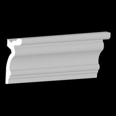 an image of a white crown moulder on a black background in the style of architecture