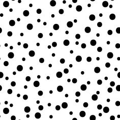 black and white polka dots on a white background