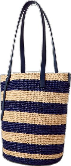 Blue Handwoven Bags For Spring, Blue Straw Bag With Braided Handles, Blue Woven Straw Bag For Spring, Casual Blue Handwoven Straw Bag, Casual Blue Straw Bag With Leather Handles, Blue Jute Straw Bag For Summer, Spring Blue Straw Bag For Shopping, Blue Straw Bag With Leather Handles For Summer, Blue Straw Bag With Leather Handles For Beach