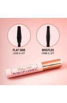 What it is: A mascara that gives lashes instant and long-lasting volume and length plus a 24-hour vertical lift effect with its exclusive brush.What it does: Its innovative brush is designed with a flat side for loading and coating the lashes, and a bristle side for combing mascara through the lashes. The diamond-shaped bristles grip each individual lash from root to tip and follow the geometry of your eye to create an eye-opening effect. Smudge-resistant and humidity-proof, this mascara contain Charlotte Tilbury Pillow Talk, Lashes Mascara, Skin Lotion, Individual Lashes, Eye Opening, Gift Kit, Mascara Lashes, Natural Wax, Pillow Talk