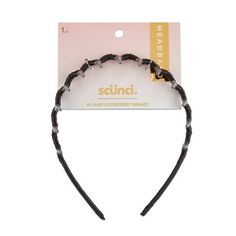 Covered in soft fabric for a comfy fit, this sleek, skinny headband from Scunci gives any look a sophisticated touch. Perfect for all hair types and occasions, it gently tucks your hair back for secure, all-day hold minus the headache. No-Slip Grip ensures no snagging or pulling. Wear the headband to work, date nights, casual get-togethersanytime you need a quick fix that keeps your hair in place and your look on trend. This is your go-to accessory for an elevated accent that complements any out Zigzag Headband, Headband Black, Hair Back, 2023 Christmas, Date Nights, All Hair Types, Comfy Fits, Hair Types, Fabric Covered