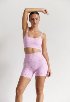 Astoria LUXE BALANCE Ruched Sports Crop - Pink Gingham Luxe Lounge, Unique Workouts, Open Neck, Women's Workout, Workout Sets, Womens Workout Outfits, Natural Curves, Everything Pink, Body Sculpting