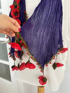 Elegant Handmade Shawl As Gift, Red Handmade Bohemian Shawl, Elegant Handmade Shawl For Gift, Red One-size Shawl As Gift, Traditional Handmade Shawl For Gift, Purple Bohemian Scarf As Gift, Handmade Shawl In One Size - Perfect For Gifts, Handmade Red Scarf As A Gift, Handmade Red Scarves As Gift