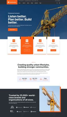 the website design for construction company