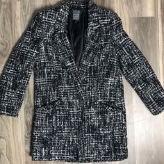 Primark Blazer Jacket Tweed Heavy Button Closure Black White Size 10 Front Button Closure Front Pockets Long Sleeve Heavy In Good Pre-Owned Condition Please Review All Photos Blazer Suit, Blazer Jacket, Black Gray, Suit Jacket, Black And Grey, Jackets & Coats, Jackets For Women, Size 10, Black White