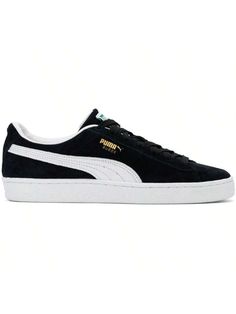 PUMA 
Black Suede Classic XXI Sneakers 
Handcrafted low-top suede sneakers in black. 
. Lace-up closure 
. Logo patch at padded tongue 
. Padded collar 
. Logo stamp at outer side and heel tab 
. Formstrip at sides 
. Perforated detailing at sides 
. Buffed faux-leather lining 
. Logo embossed at heel 
. Textured rubber midsole 
. Treaded rubber sole 
Supplier color: Puma black/Puma white 
Upper: leather, synthetic. Sole: rubber. 
Made in Cambodia. 
242010M237020 
Black Suede Classic XXI Sneaker Suede Round Toe Sneakers For Skateboarding, Urban Suede Skate Shoes With Laces, Suede Skate Shoes With Vulcanized Sole For Streetwear, Suede Skate Shoes With Rubber Sole For Streetwear, Suede Skate Shoes With Vulcanized Sole For Sports, Puma Logo Sneakers For Streetwear With Round Toe, Suede Skate Shoes For Streetwear, Sporty Suede Skate Shoes With Vulcanized Sole, Suede Skate Shoes For Streetwear With Round Toe