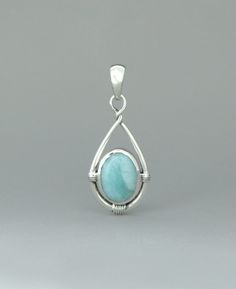 Sterling silver larimar gemstone pendant Cabochon Pendants, Larimar Pendant, Teardrop Pendant, Stone Work, Oval Pendant, Jewellery Design, Handmade Pendant, Feminine Energy, Divine Feminine