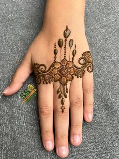 the hand is decorated with henna designs