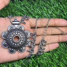 Oxidised Silver Plated Nacklace, Indian Tribal Jewellery, Antique Jewellery, Boho Jewellery, Afgani Jewellery, 63 g #6735 Boho Jewellery, Charm Necklaces, Oxidized Silver, Antique Jewellery, Boho Jewelry, Charm Necklace, Silver Plate, Silver Plated, Jewelry Necklaces