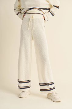 Adorable Striped comfy pants! Easy to throw on weith any ABOVO Basic! Model is wearing size S Measurements taken from size S Height - 5' 7 1/2" / 175.3CM 33(Bust) - 24(Waist) - 34(Hips)80% VISCOSE 20% POLYESTER hand wash Cozy Cotton Pants, Casual Beige Bottoms With Ribbed Waistband, Cotton Harem Pants For Fall Loungewear, Cotton Harem Pants For Loungewear In Fall, Fall Harem Pants For Loungewear, Straight Leg, Fall Straight Leg Harem Pants For Loungewear, Comfortable Straight Leg Harem Pants For Loungewear, Wide-leg Harem Pants For Loungewear In Fall, Comfy Long Pants For Leisure