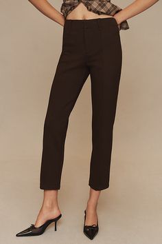 Rayon, nylon, elastane; polyester, elastane trim Back welt pockets Front zip Machine wash Imported | Cassie High-Rise Leggings by Sanctuary in Brown, Women's, Size: Largearge, Polyester/Nylon/Rayon at Anthropologie High Rise Leggings, Welt Pockets, Welt Pocket, Anthropologie, High Rise, Leggings, Trim, Black