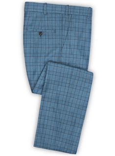 If you are looking to up your fashion game then give our plaid pants a shot. Crafted from wool blend, our Napolean Corro Blue Wool pants are super chic, work in both formal and casual settings and are the perfect way to set yourself apart. Keep it sharp with a matching waistcoat and jacket, white shirt, maroon tie and black shoes. 
 
 Look Includes  Napolean Corro Blue Wool Fabric  Cross Pocket  Flat Front  Two Welted Back Pockets on Trousers   
 You can change the look during customization if r Elegant Plaid Business Casual Pants, Elegant Plaid Pants For Business Casual, Fitted Plaid Pants With Welt Pockets, Blue Wool Bottoms For Workwear, Fitted Wool Plaid Bottoms, Classic Fitted Plaid Pants, Classic Plaid Business Casual Pants, Classic Plaid Pants For Business Casual, Blue Wool Dress Pants For Work