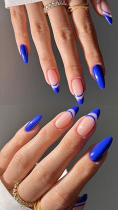 November Nails, Her Nails, Classy Acrylic Nails, Pretty Acrylic Nails, Blue Nails