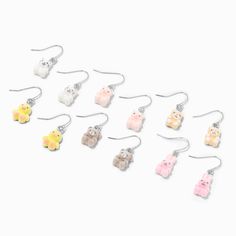 Claire's Fuzzy Animal 0.5" Drop Earrings - 6 Pack Saving Account, Claires Earrings, Fashionable Jewelry, Earring Holder, Animal Earrings, Six Pack, Jewelry And Accessories, 6 Packs, Fish Hook